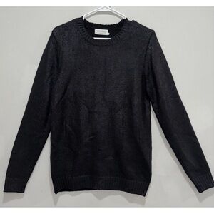 Eleven Paris LA Collection Textured Crew Neck Sweater Black Men’s Size S